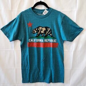 V Fifth Men's Sun California Republic Green Shirt Tee Small